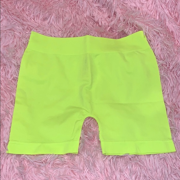 yellow spandex shorts